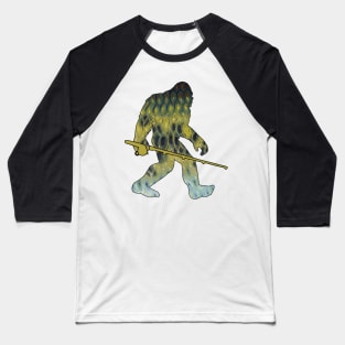 Bigfoot Bass Fishing Baseball T-Shirt